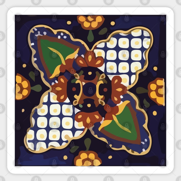 Ornamental floral classic mexican talavera tile Sticker by T-Mex